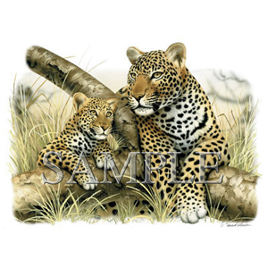 Леопард с детенышем