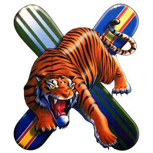 Тигр на сноуборде